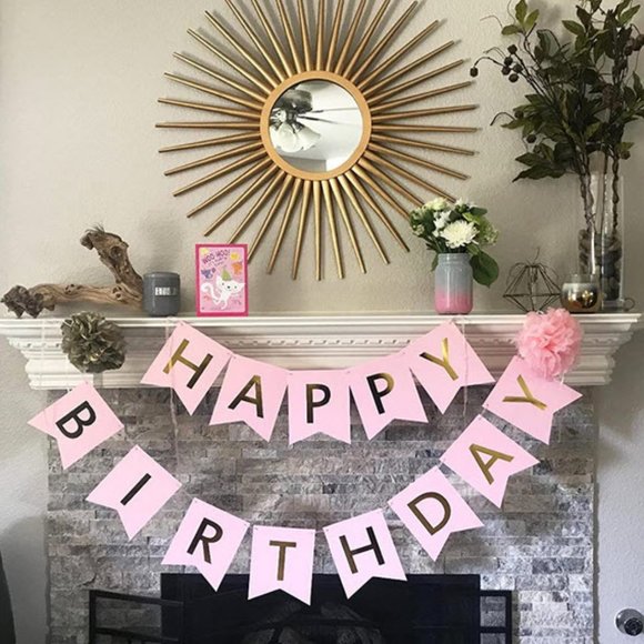 Pink & Gold Happy Birthday Party decorations decor - Picture 6 of 8